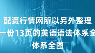 配资行情网所以另外整理了一份13页的英语语法体系全图